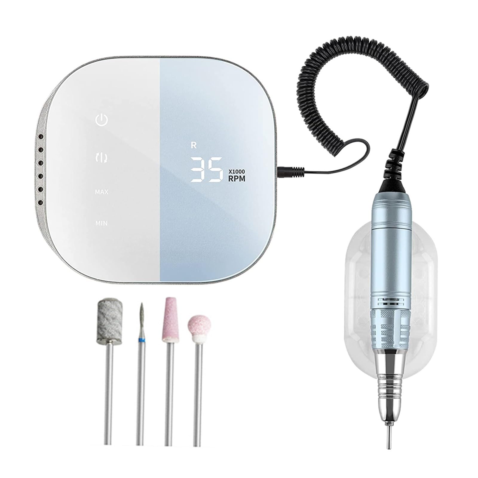 Trapano elettrico per unghie, macchina per manicure con controllo sensibile al tocco e schermo LCD, trapano per unghie 35000 giri/min, lima elettrica per unghie in gel acrilico, strumenti