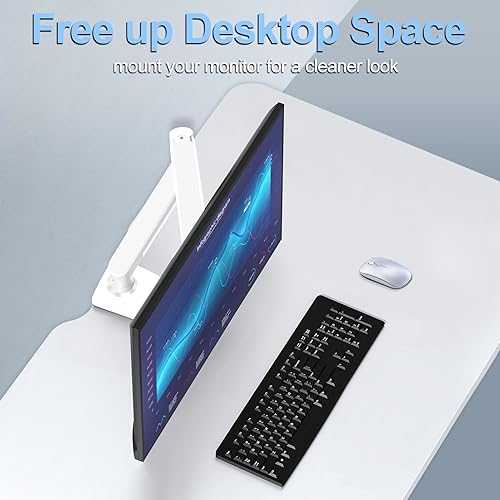 Miniatura 7 de Brazo de montaje para monitor único que se adapta a hasta 32 pulgadas, soporte de escritorio con capacidad para pantalla de computadora de 4.4-19.8
