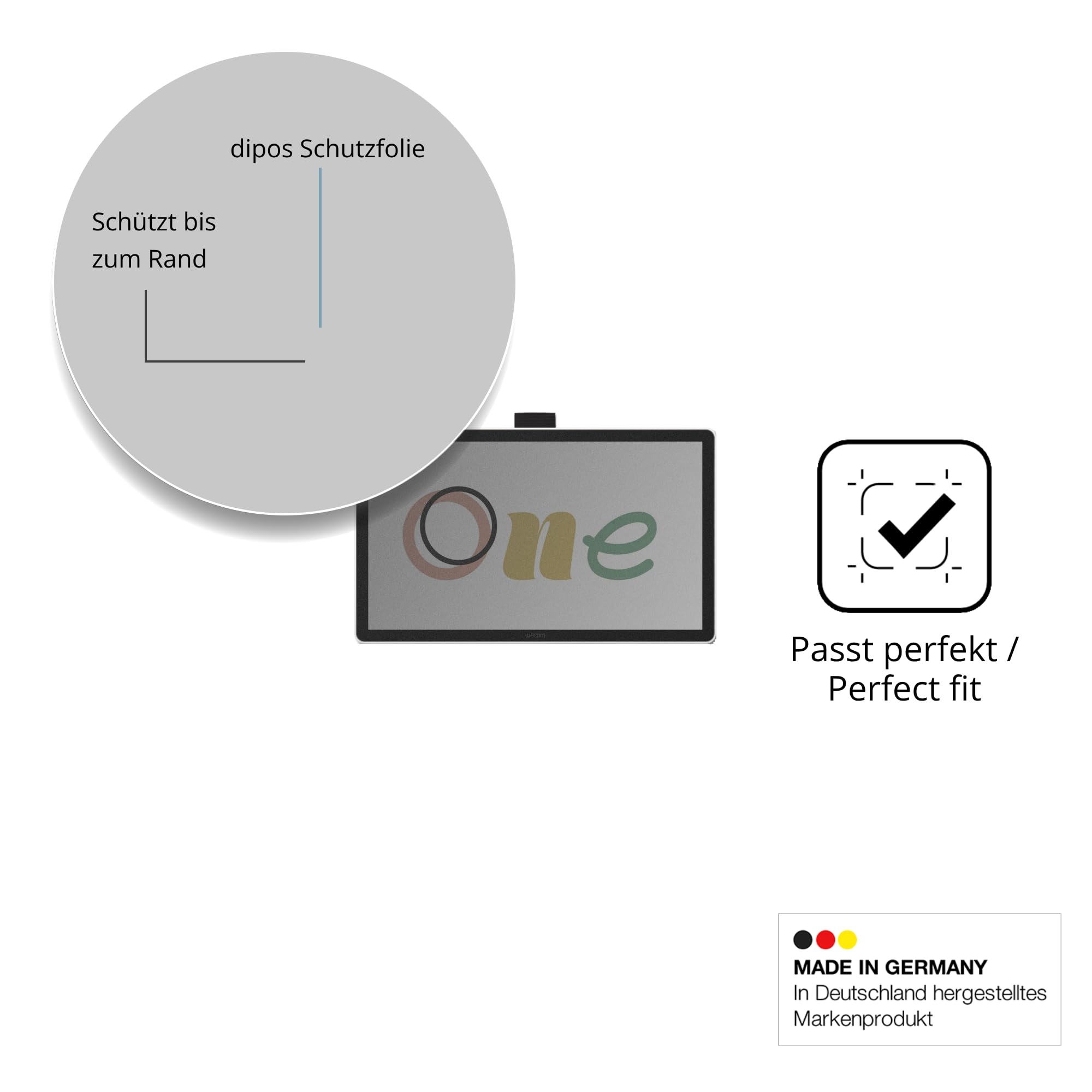 dipos Protector de Pantalla Antiespía para Wacom One 14 | Película protectora mate, filtro de privacidad 4 vías, ajuste perfecto, antiarañazos, sin burbujas, autoadhesivo