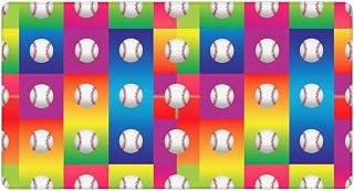 Non Slip Travel Desk Mat with Waterproof Design for Laptop, Computer, Office, Home Use, Easy Cleaning and Gliding (Rainbow Baseball)