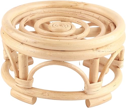 Soporte para plantas de interior, taburete de madera, moderno, minimalista, soporte para macetas, hecho a mano, soporte para macetas de ratán para