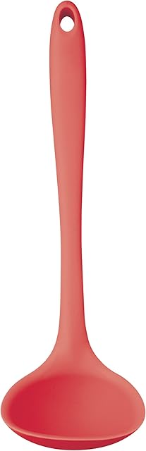 KitchenCraft Colourworks Silicone Ladle, 28 cm - Red