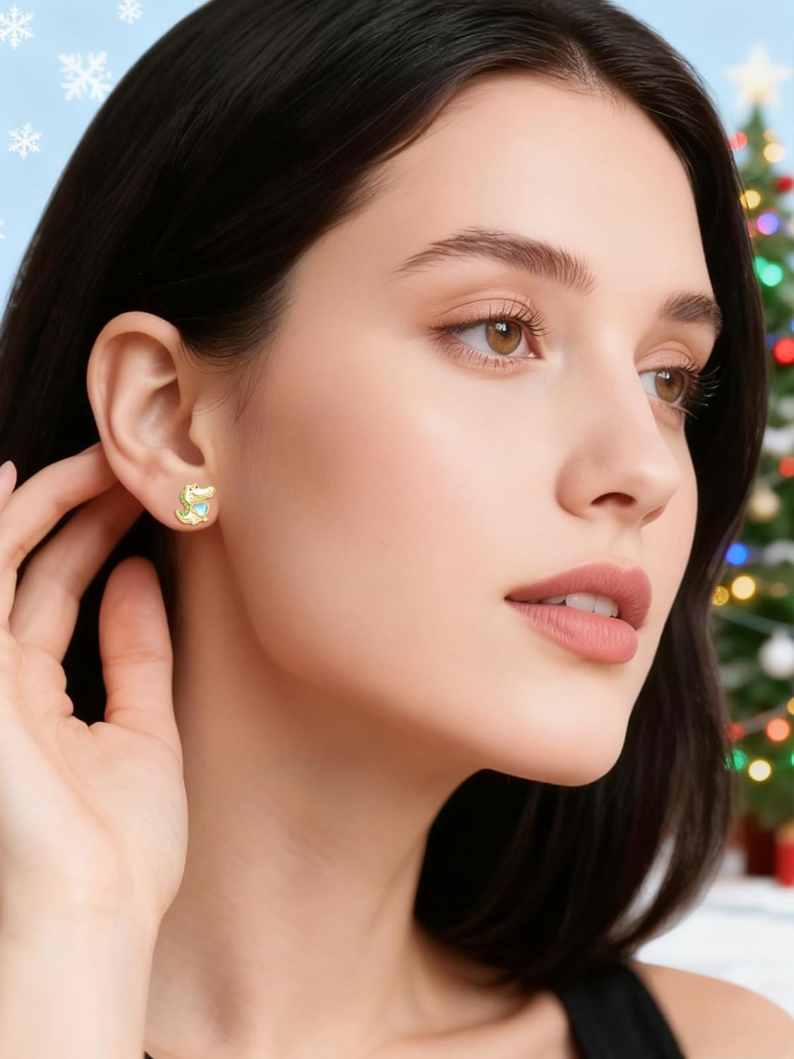 Dreamboat Cute Animal Stud Earrings Sterling Silver Hypoallergenic Sensitive Ears Moonstone Heart Earring Fashion Jewelry Gifts for Women Wife Daughter Grandkids Her - Image 3