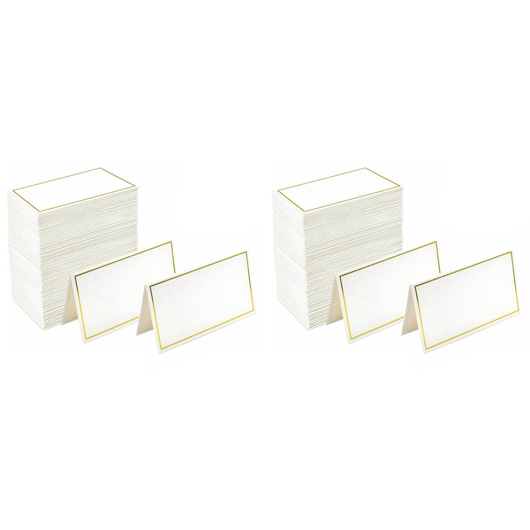 Vjsujehgy Place Cards 240 Small Tent Cards with Gold Foil Borders, Suitable for Weddings, Banquets, Table Cards, and Name Cards