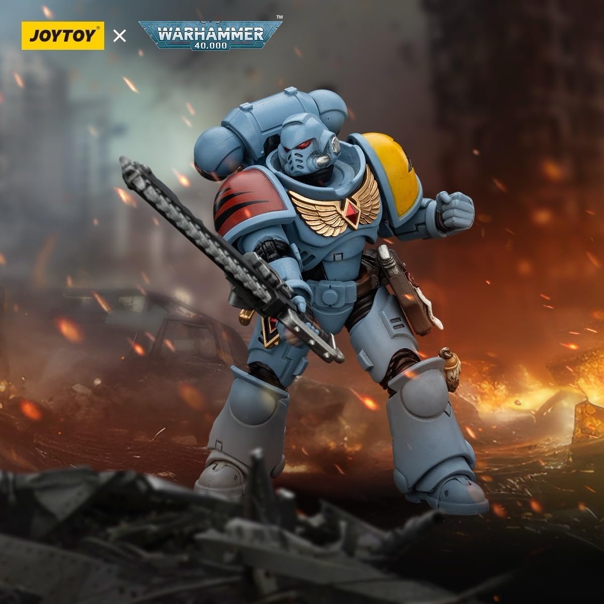 JOYTOY Warhammer 40,000 Action Figure, Space Wolves Intercessors, 4.2inch 1/18 Warhammer 40K Collection Model for Unisex, Adult, Christmas, Birthday Gifts, Ages 15 and Up