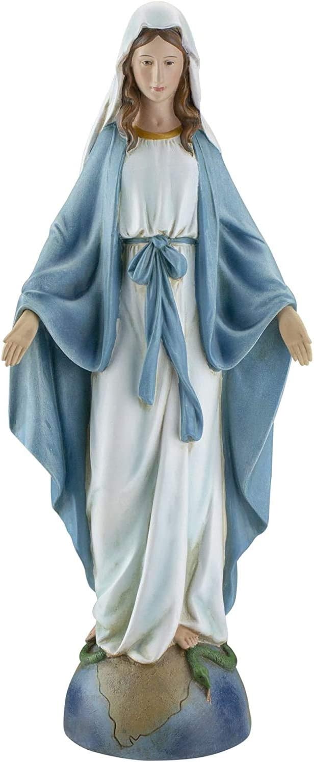 Roman Joseph's Studio Inc., Renaissance Collection, Holy Statue Figurine, 14" H Our Lady of Grace Figure, Religious Décor, Catholic Sacraments, Christian Gifts, Resin Stone, (3.75 x 5.88 x 14 Inches)