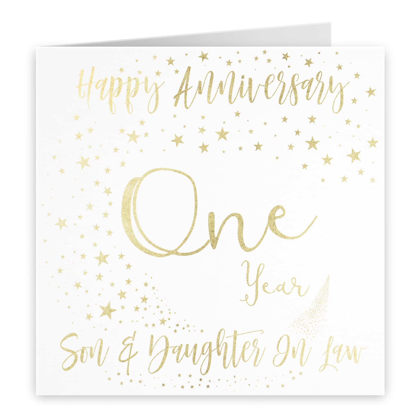 Hunts England – Son And Daughter In Law 1st Anniversary Card – Gold ...