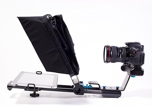 Miniatura 3 de Sistema de teleprompter móvil  Construcción de fibra de carbono y aluminio  Capucha de nailon y visera antirreflejo  Vidrio divisor de haz diagonal