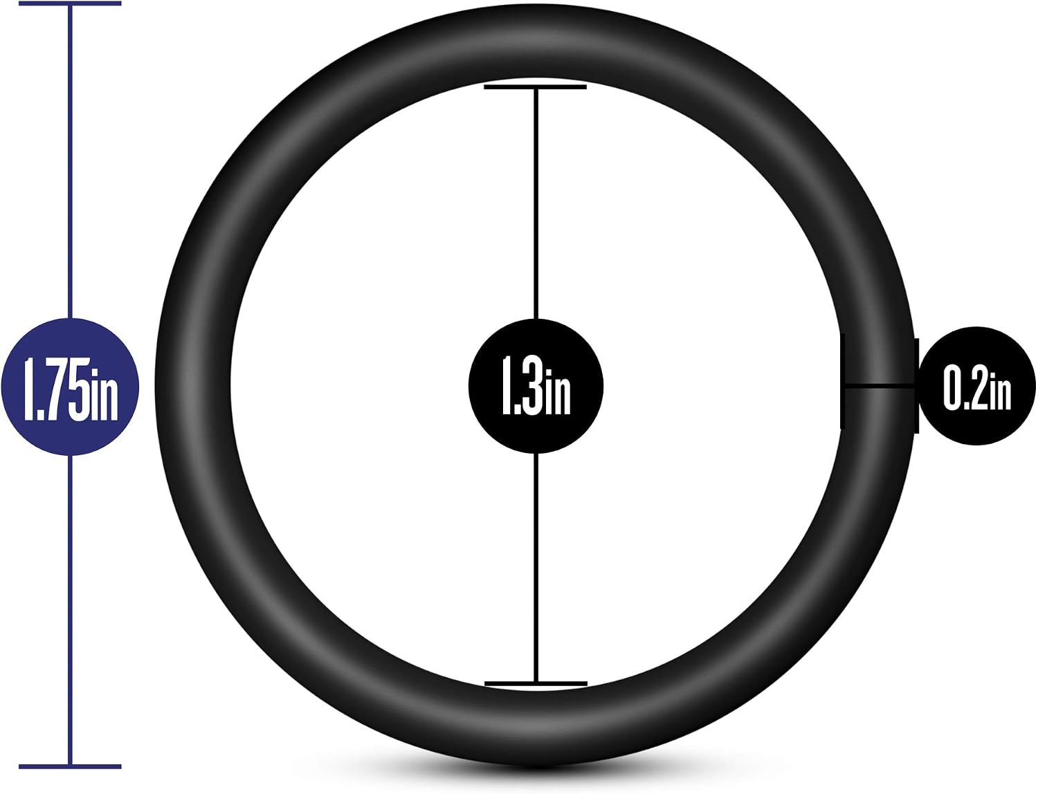 Blush Performance VS1 Silicone Cock Rings - Penis Ring 3 Pack - 1.75” Stretch Fit - Platinum Cured Stretchy C Rings - Male Stamina Enhancement Bigger Erections Adult Sex Toy - Black