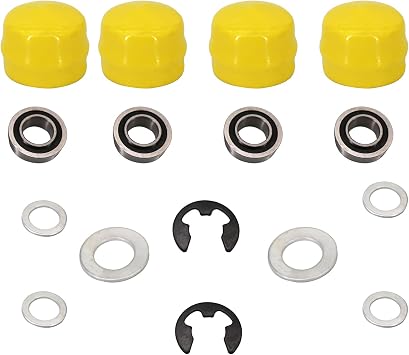 kipa Front Wheel Bearings Axle Rebuild Kit for John Deere AM127303 AM127304 AM118315 AM35443 M40514 M123254 R27434 M143338 Wheels with 1.375" Rim and 0.750" Axle Sizes Pack-4