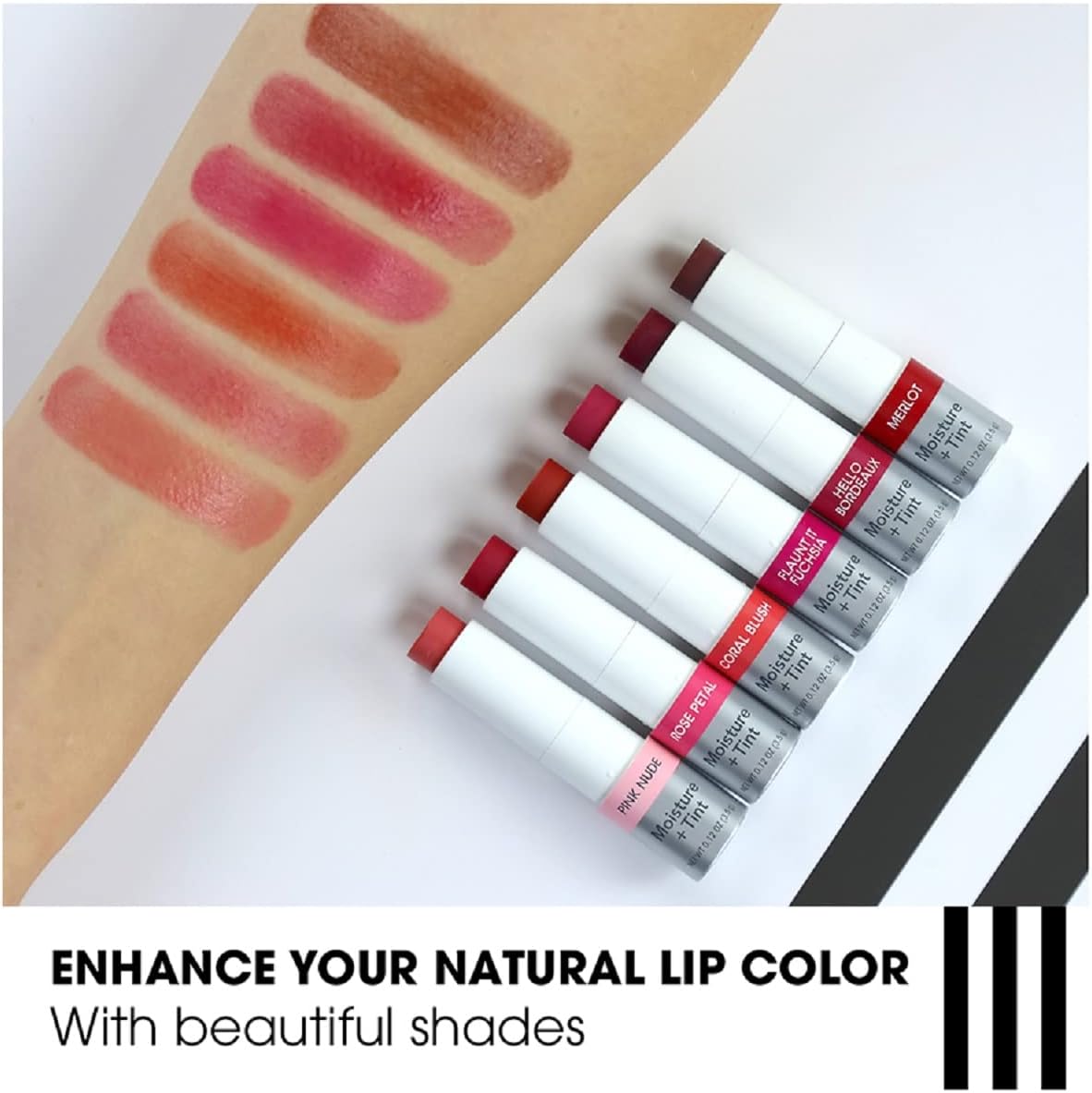 ChapStick Total Hydration Moisture + Tint Rose Petal Tinted Lip Balm Tube, Tinted Moisturizer - 0.12 Oz : Beauty & Personal Care
