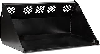 Titan Attachments 84" High Capacity Skid Steer Bucket, 48 Cu Ft Struck Capacity, Universal Quick Tach, 0.5" Thick Cutting Edge, for Light Material Like Snow Or Sand