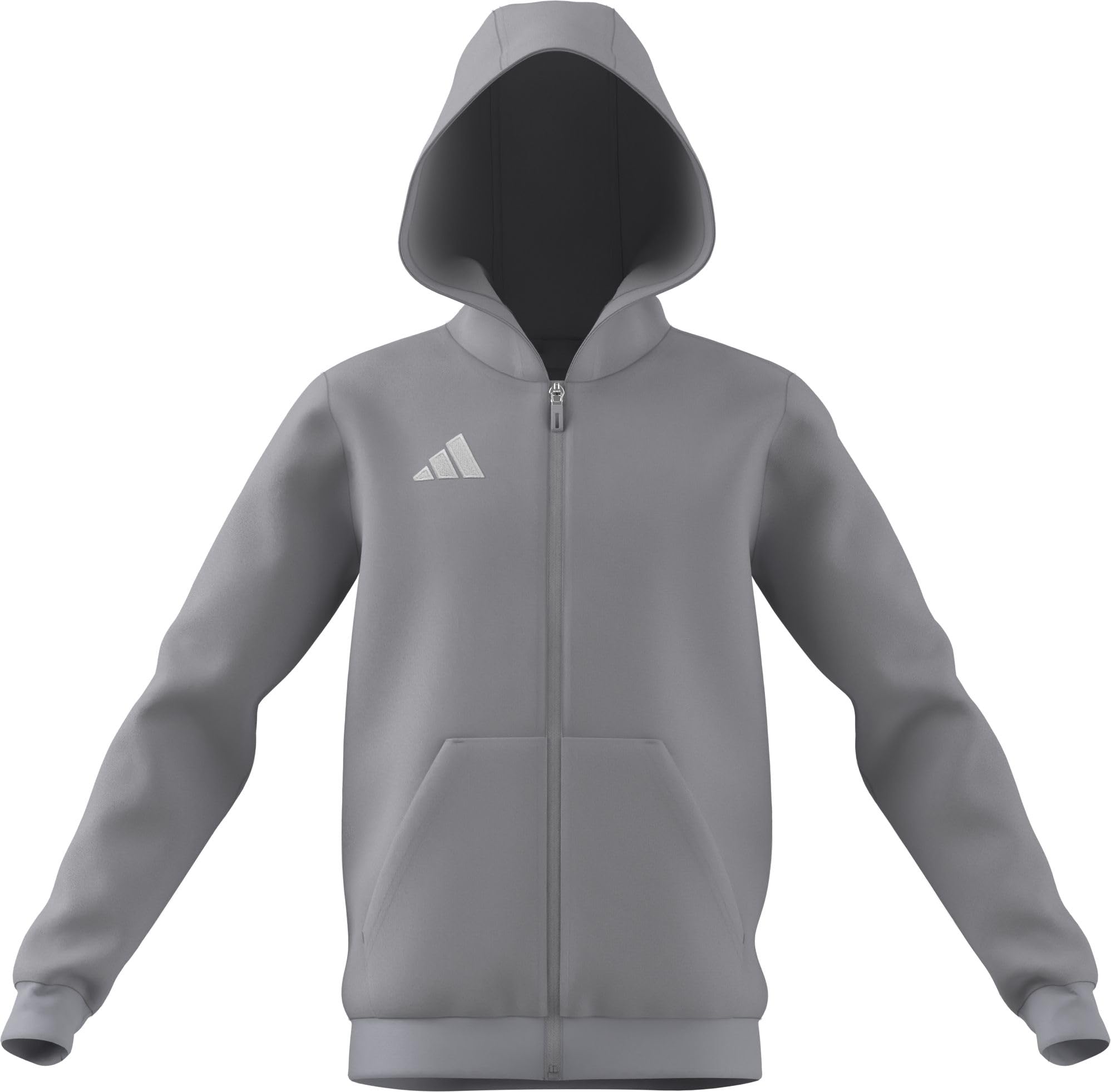 adidas Unisex Kids Entrada26 Full Zip Hoodie Kids Sweatshirt, team light grey/white, 15-16 Years