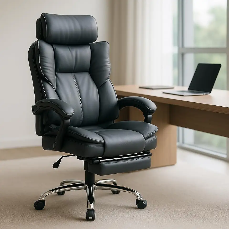 Cadeira Presidente VMSTARK Ergonômica de Escritório 150kg Luxo e Conforto para Home Office e Ambiente Profissional - Cinza Grafite