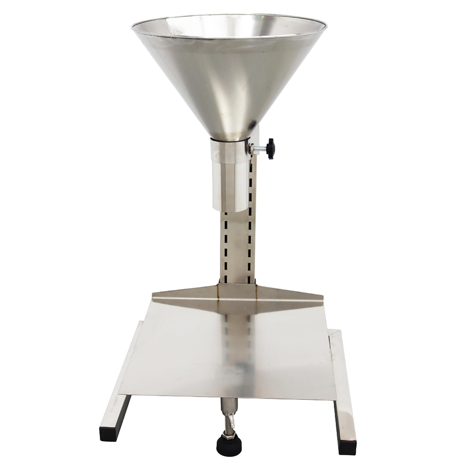 Stainless Steel Feeding Hopper with Support Stand Manual Filling Package Funnel Under Funnel Diameter 6CM