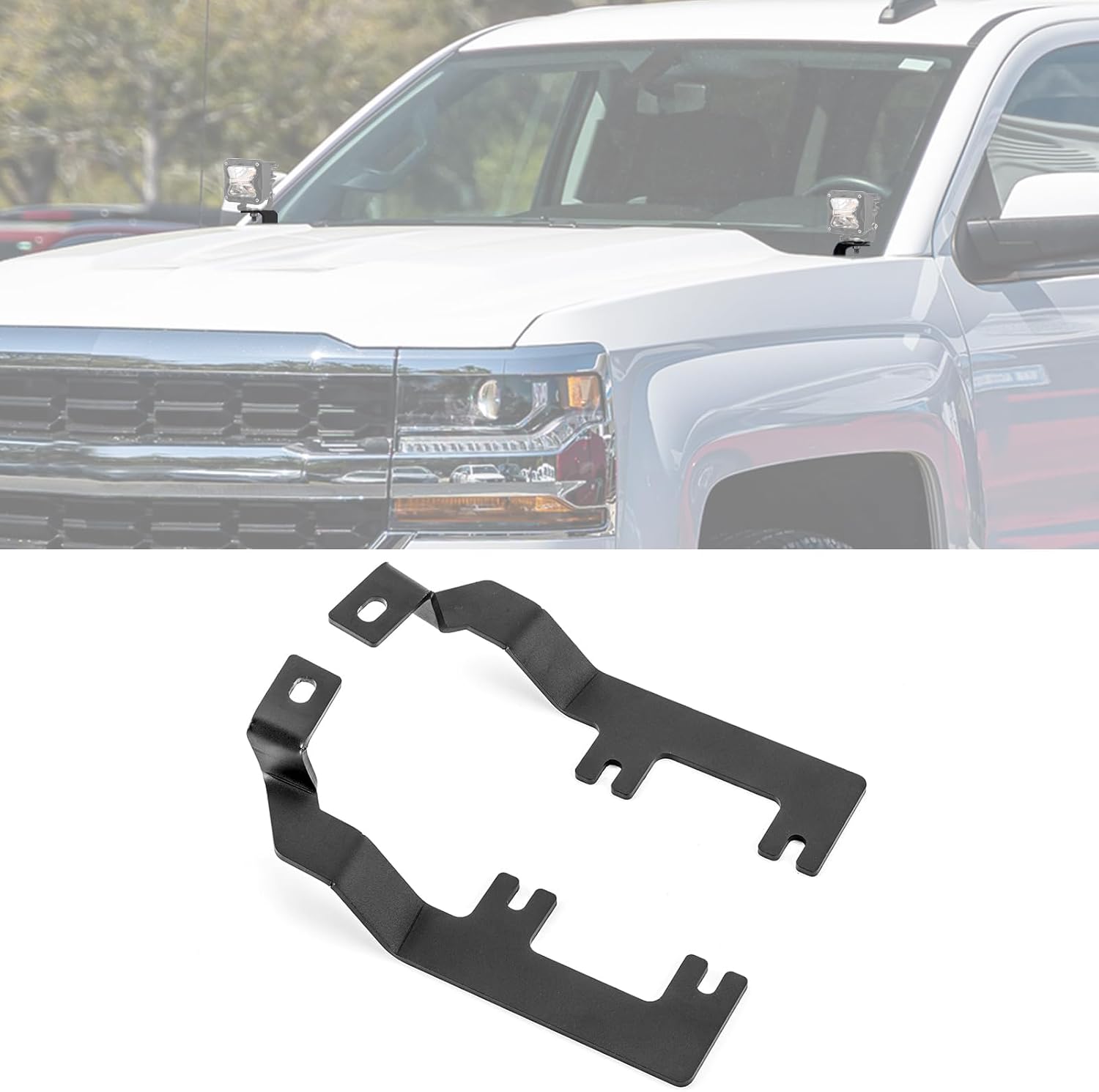 Hood Mount Brackets Ditch Light Pods Bracket Compatible with Chevrolet Silverado 1500 2019-2022