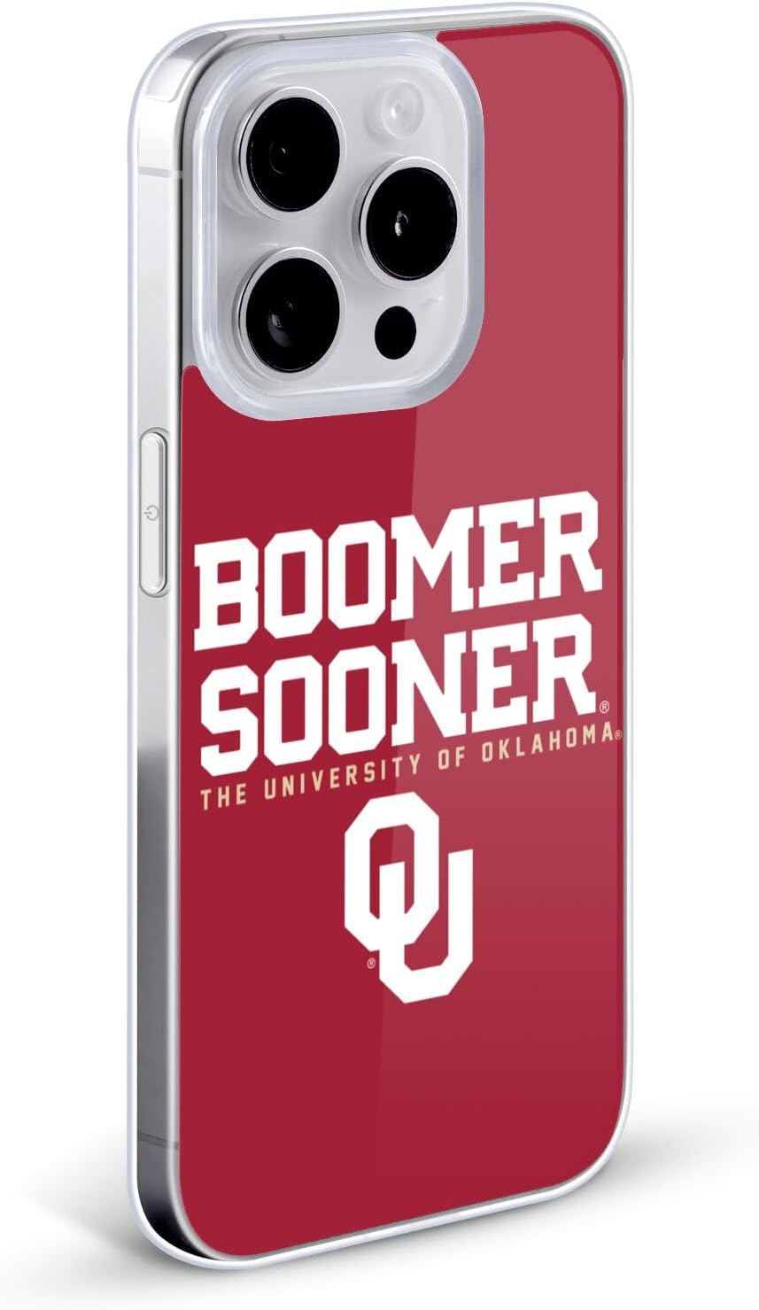 Head Case Designs Officially Licensed University of Oklahoma OU Boomer Sooner Gel Case [Military Grade Protection] Compatible with Apple iPhone 15 Pro Max and Compatible with MagSafe