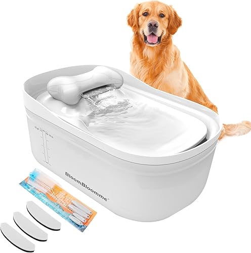 Fuente de agua ultra silenciosa para mascotas de 2.3 galones300 oz9 L, para perros grandesmedianos en el interior, dispensador automático de agua