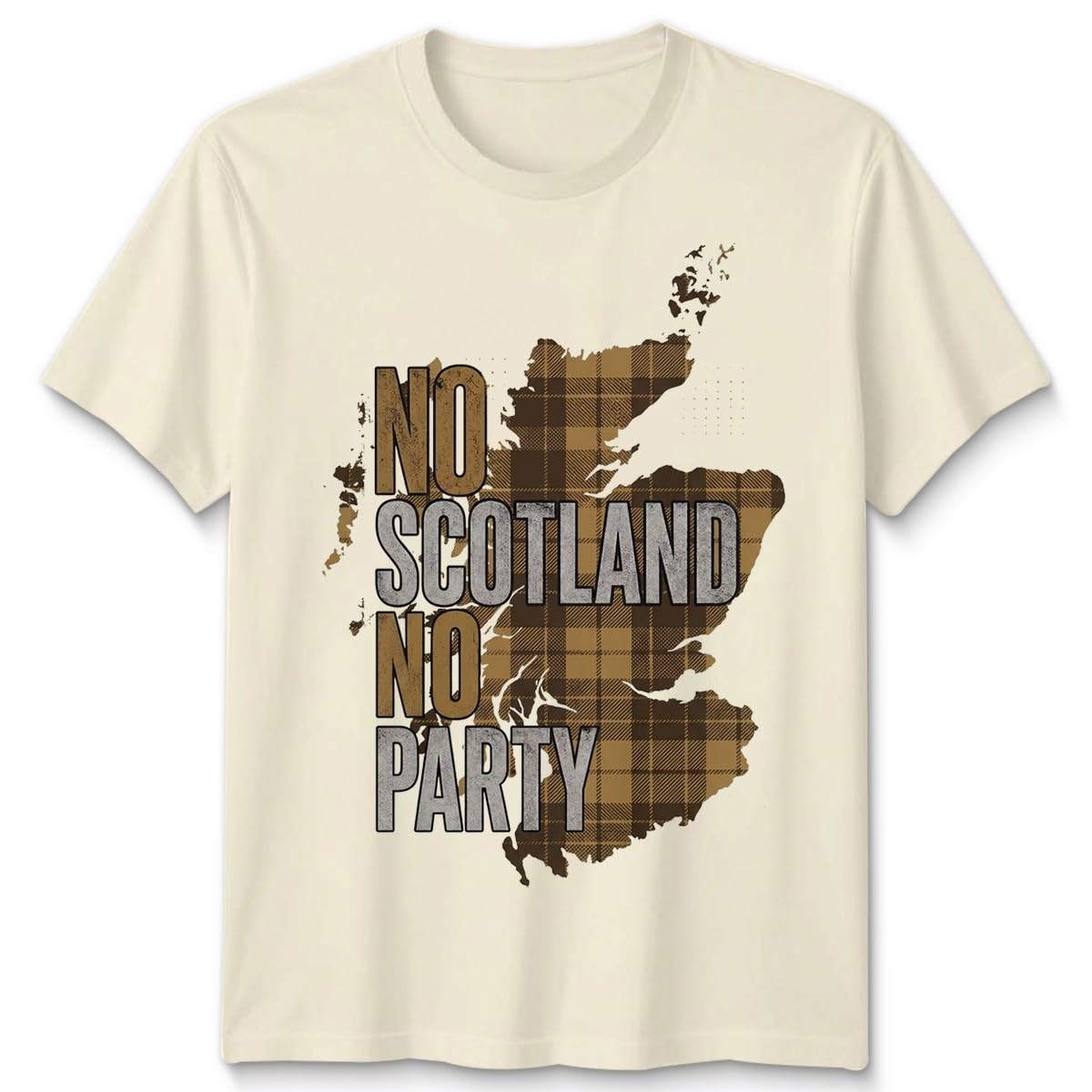 ATTAR APPAREL No Scotland No Party Unisex Football T Shirt Scottish Flag Soccer Fans Navy Gold Scotland Slogan Graphic Tee Unisex L — image 1