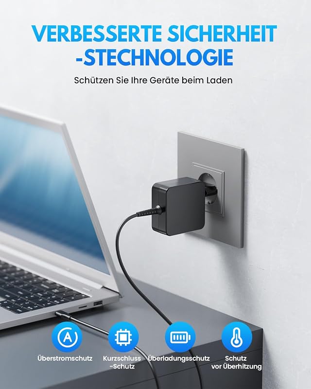 DINTYOU 65W USB-C Laptop Töltő PD 3.0 - Univerzális Hálózati Adapter Ultrabook, Tablet Készülékekhez - Kompatibilis Lenovo, Dell, HP, ASUS M