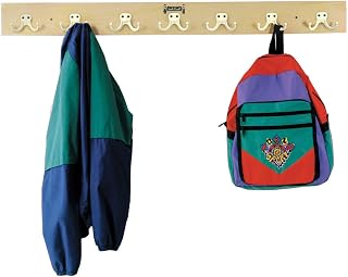 Jonti-Craft Wall Mount Coat Rail Small with 7 Hooks