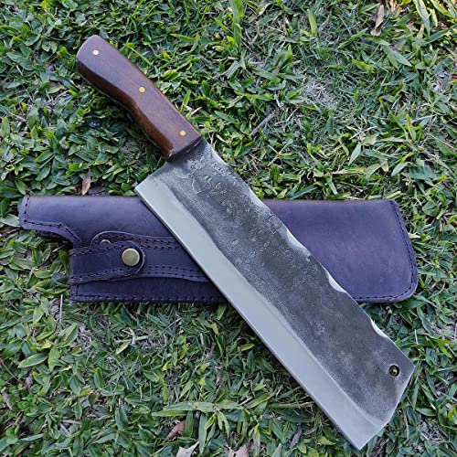 Facas Zanline Faca Cutelo Artesanal Estilo Antigo Aço Carbono 1070 Lâmina 25cm Bruto