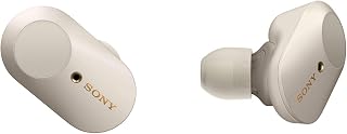 Sony WF-1000XM3 Industry Leading Noise Canceling Truly Wireless Earbuds Headphones with Google Voice Assistant, Alexa, Siri, Smart Listening, Magnetic Charging Case and mic for phone call, Silver