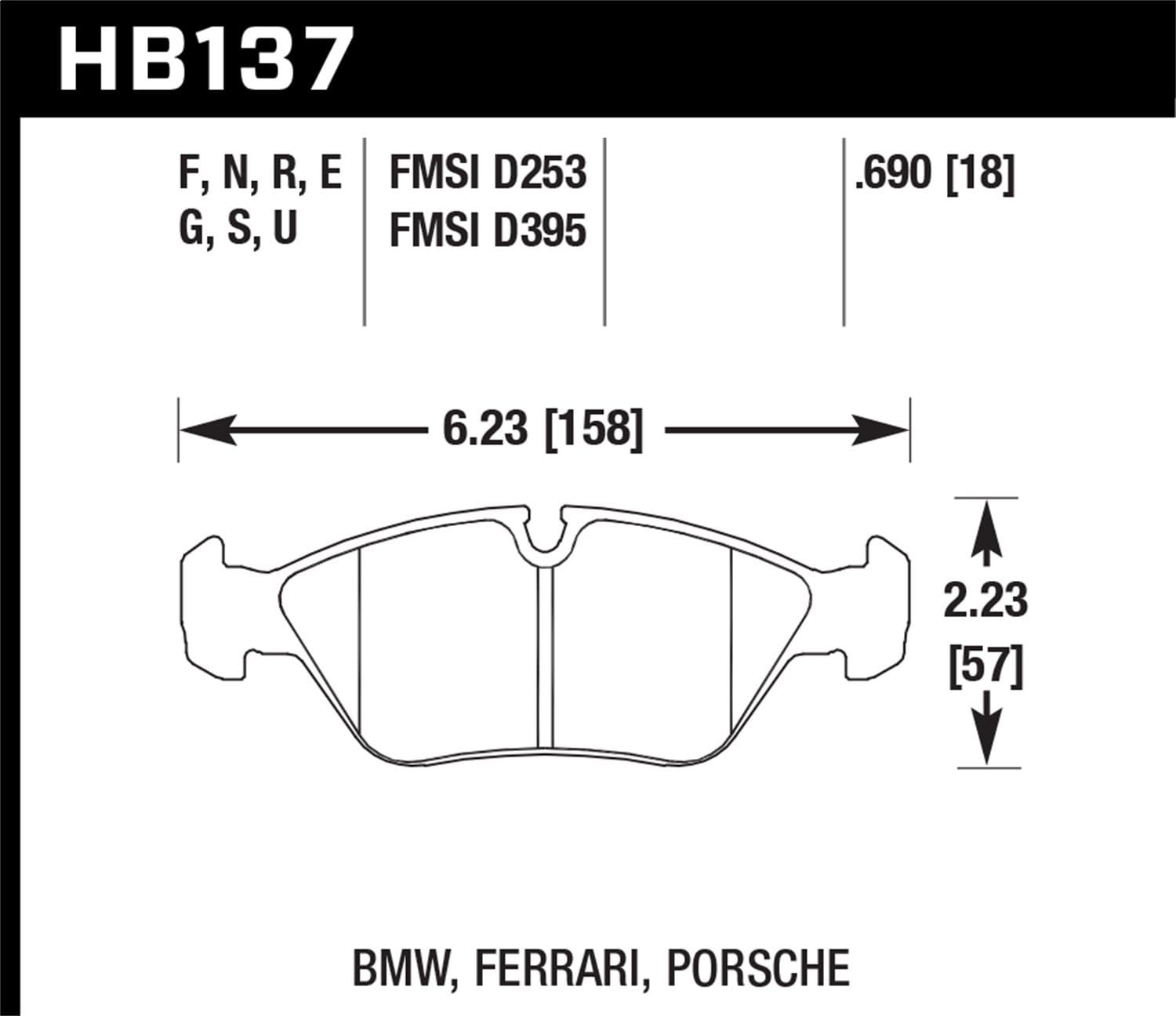 Hawk Performance HB137F.690 HPS Performance Ceramic Brake Pad