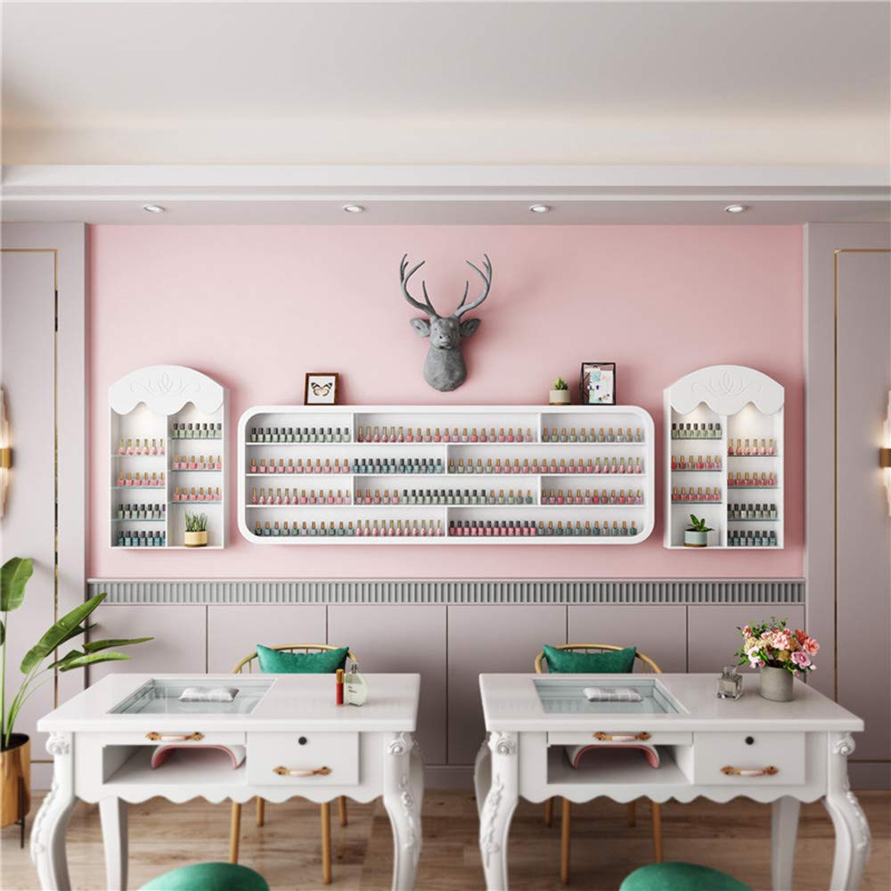 Nagellack ätherisches Öl Display Regal im Nagelstudio, Nagellack Lagerung Wandregal Wandvitrine, High-Density Board Holz hängende Wand Nagellack Lagerregal