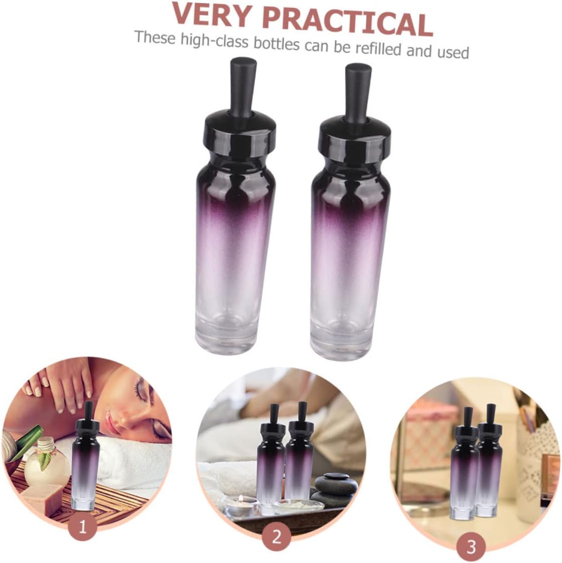 2Pcs Cosmetic Glass Dropper Bottles Leakproof Essential Oil Dispenser Containers for Travel Perfume and Liquid Storage Elegant and Durable Design