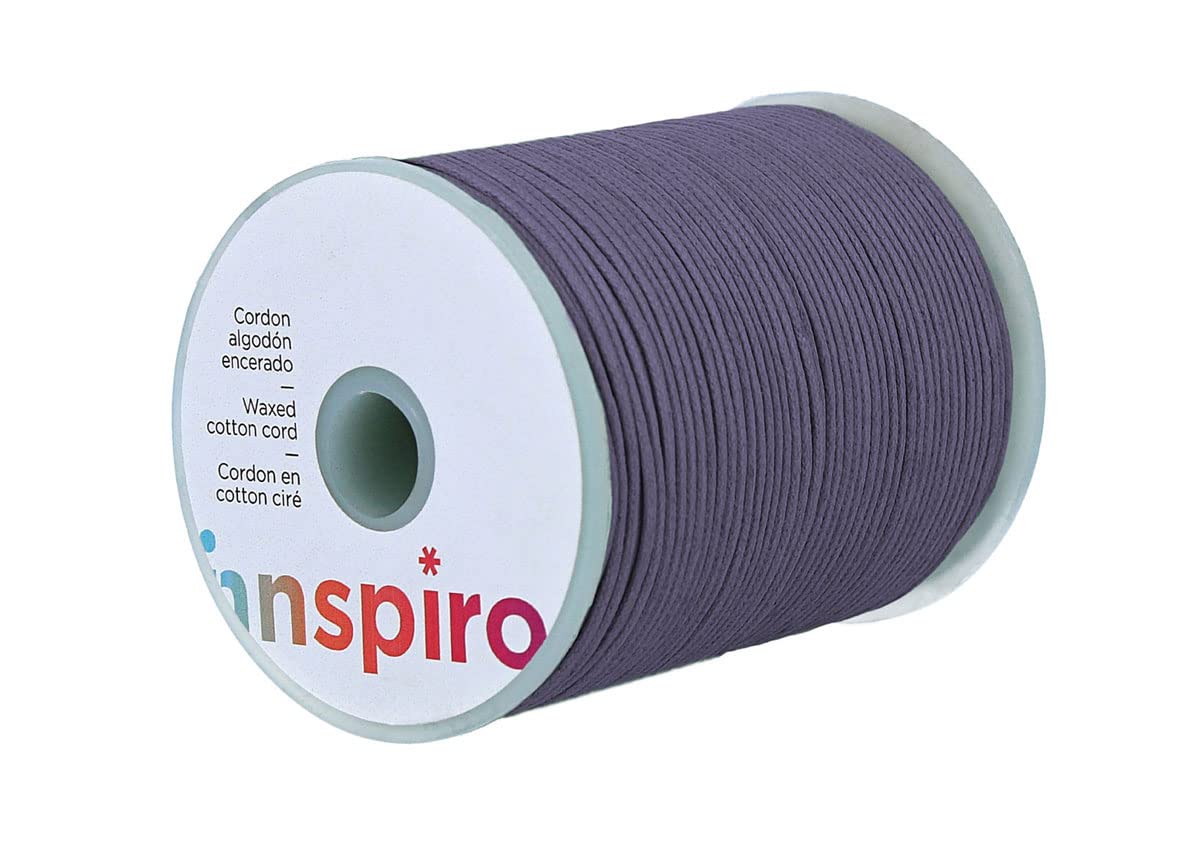 INNSPIRO Purple Fine Waxed Cotton Cord, 0.5 mm, 100 m.