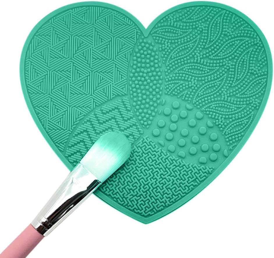 Heart Shaped Makeup Brush Cleaning Mat - Reusable Silicone Makeup Brush Cleaner Easy to use and clean - Keep Cosmetic Brushes Clean & Dry - Naturally, For Women, Girls-image-36