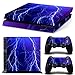 Produktbild DOTBUY PS4 Skin Aufkleber Sticker Design Folie schützende Haut Schale für Sony Playstation 4 Konsole und 2 Dualshock Controller (Violet Lightning)