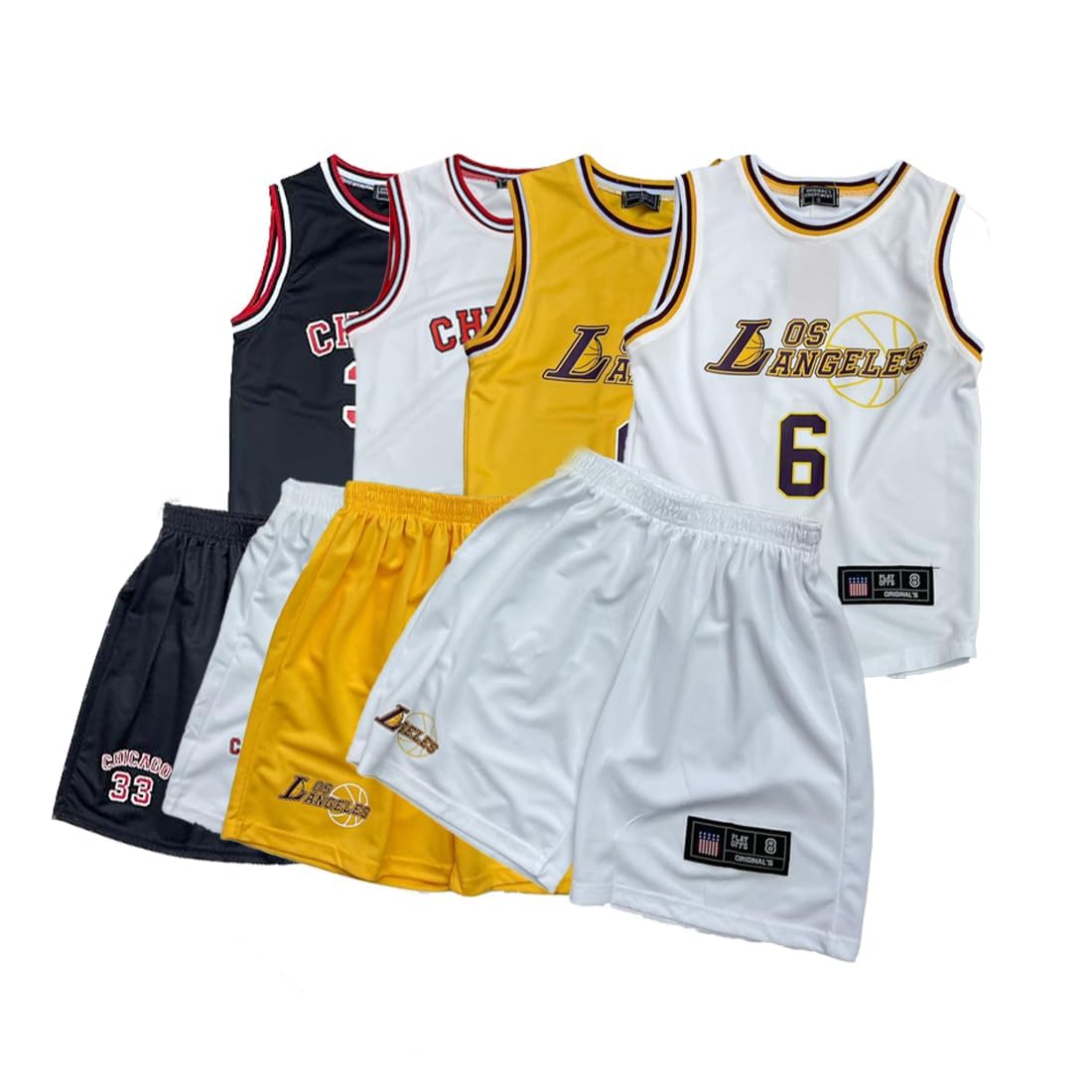 T-shirt de basket-ball 2 pièces sans manches pour enfant de 4 à 14 ans