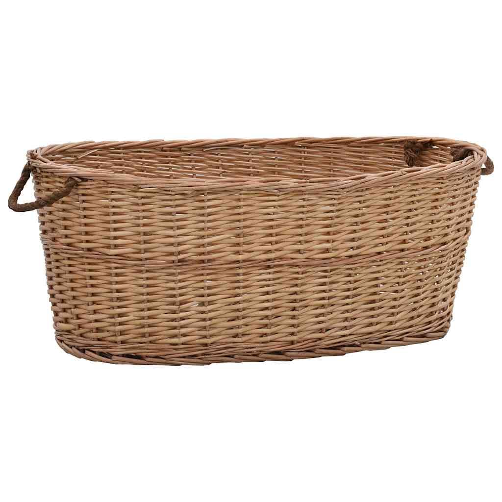 Cesta de madera con asas 88x57x34 cm madera de sauce natural