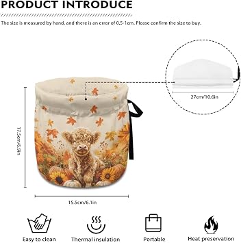 Highland Cow Teapot Dust Cover Fall Tea Cosy for Teapots Keep Warm Insulated Tea Kettle Dust Cover for Party Home Decoration