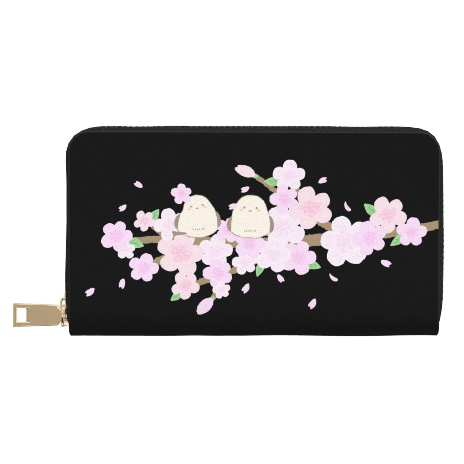 花柄と鳥のデザイン 長財布 Amazon.co.jp: 財布 シマエナガ 鳥柄 桜 長財布 レザー なが