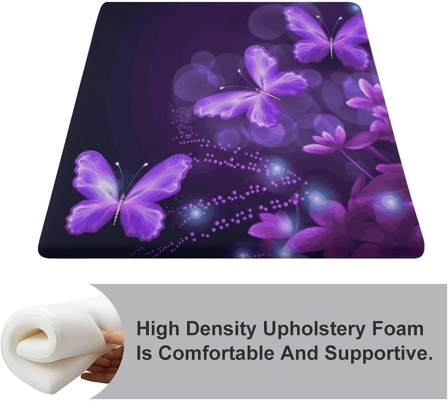 Lovely Purple Degrees of Comfort Meditation Floor Pillow, Square Large Pillows Seating for Adults, Tufted Corduroy Cushions for Outdoor Yoga Tatami Fireplace Living Room 15x15 Inch