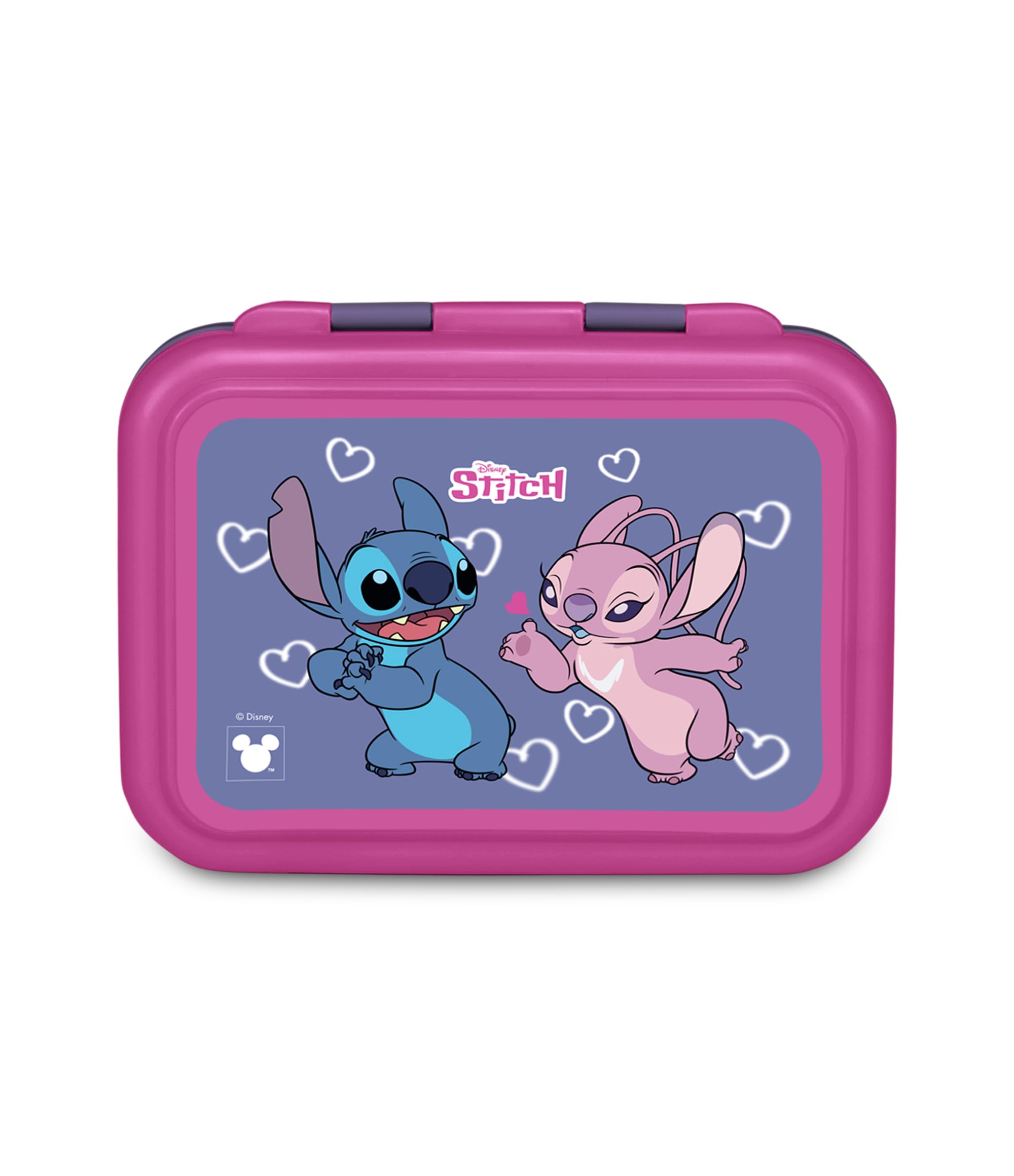 Seven Lilac & Stitch Lunch Box 850ml Heat Resistant Indoor Divider Dishwasher Safe Steel Base School Sport Travel Boy Girl