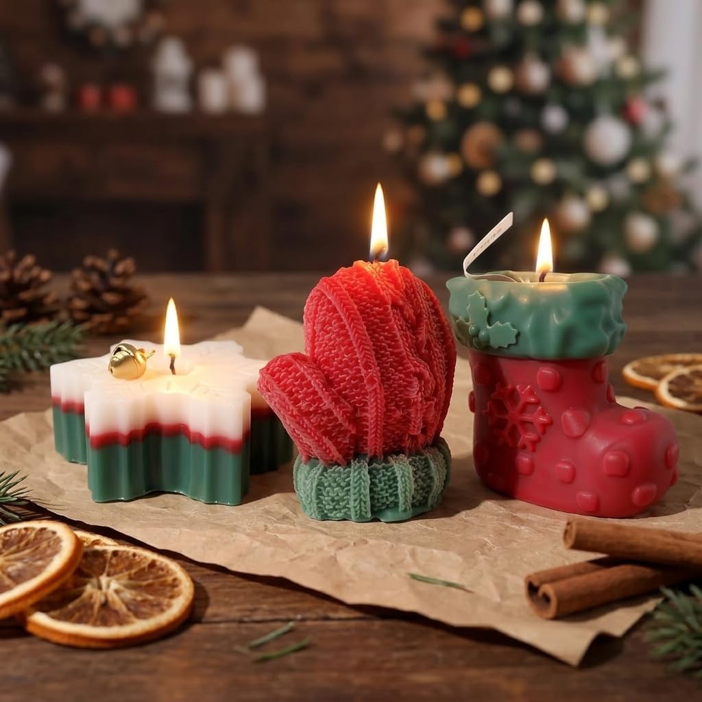 Scented Candle Gift Set 3 Piece Wax with Gift Box for Home