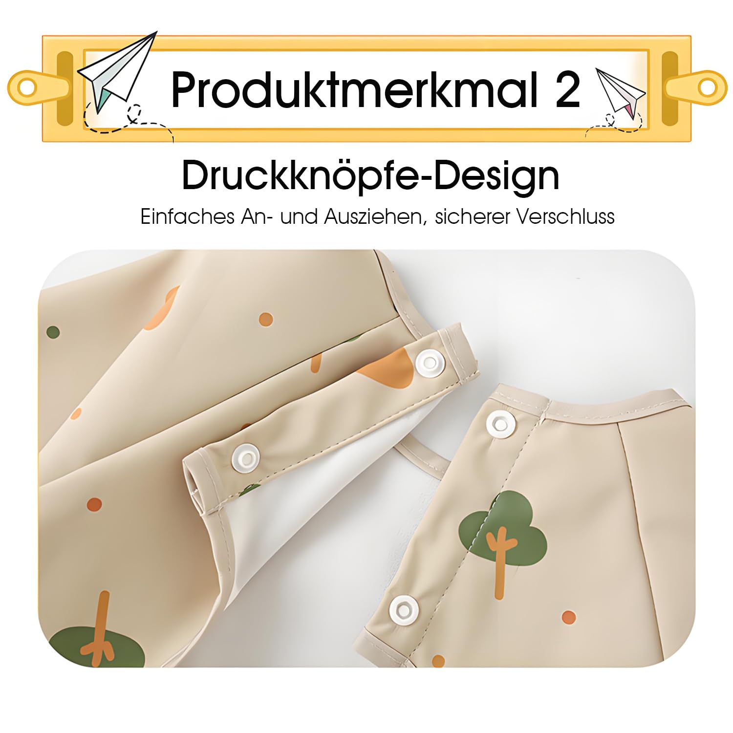 MOJINL Baby Bibs with Sleeves, Soft and Skin-friendly Sleeves, Waterproof Bib Baby Accessories with Long Sleeves - Image 4