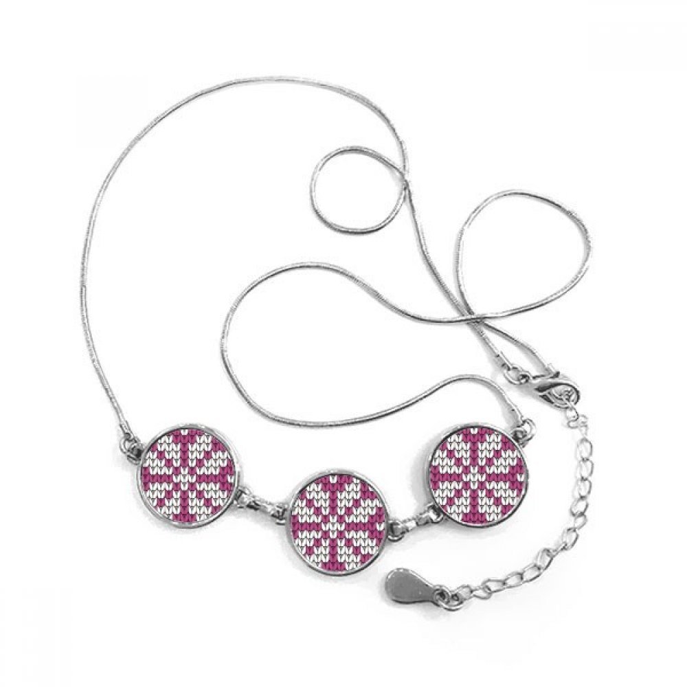 Collier violet blanc brochage octopus flocon de neige chaîne médaillon graphique