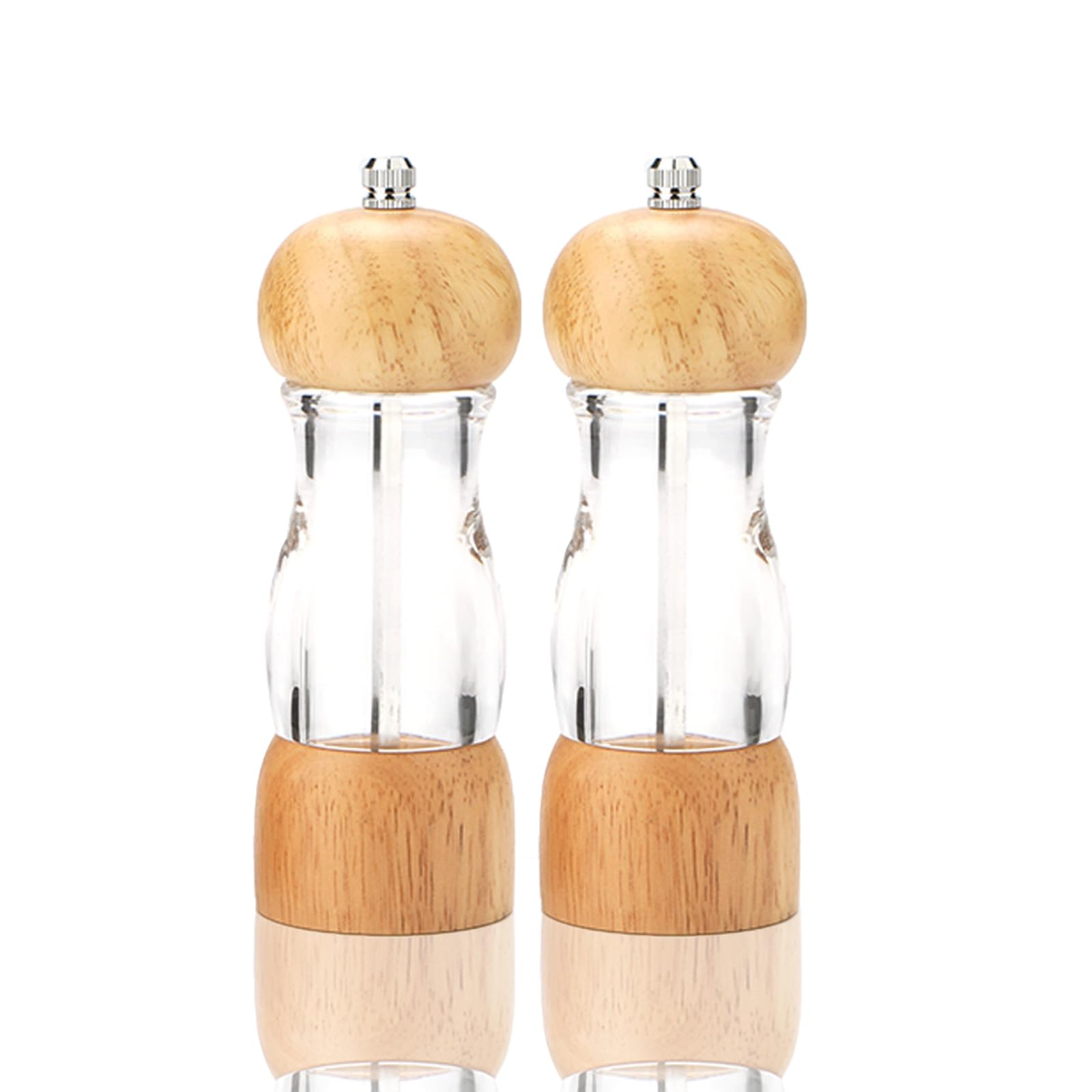 Pepper Mill - Juego de molinillo de pimienta de madera manual negro tostado clásico, mango de aleación de zinc, grosor ajustable, estilo retro, juego de molino de sal y pimienta de madera (6 pulgadas