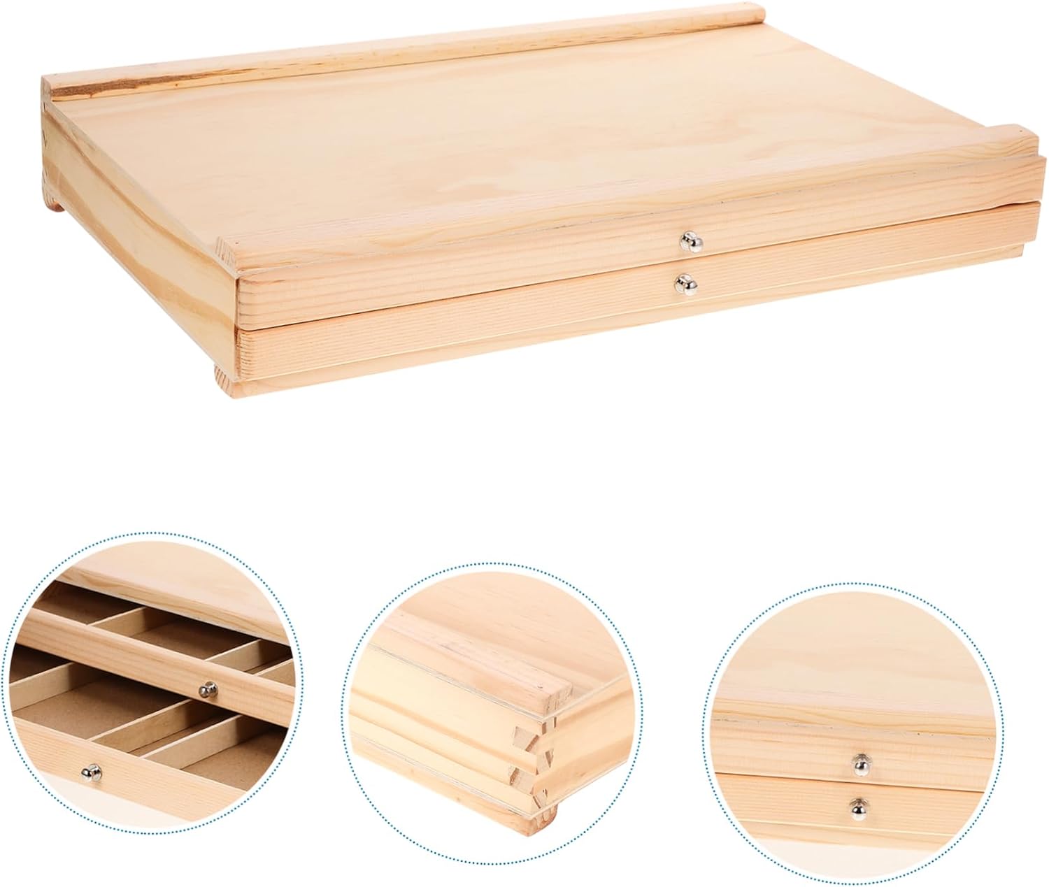Wood Paint Brush Storage Holder for Artists and Students, Khaki