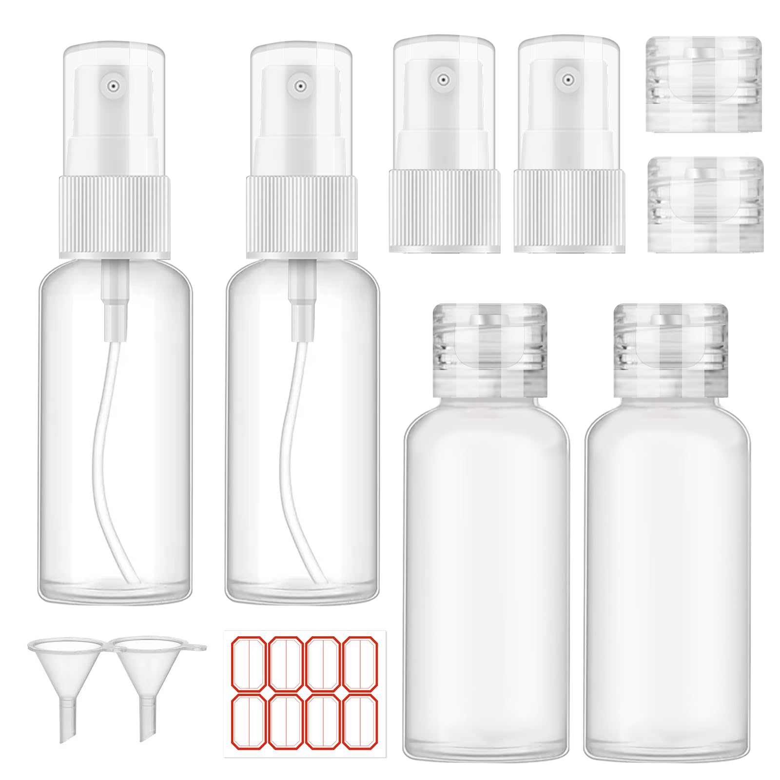 DTDNZKN Mini-Sprühflaschen Set, 4 Stück, Je 50 Ml, Transparent, Auslaufsicher – Ideal Für Reise Und Hautpflege