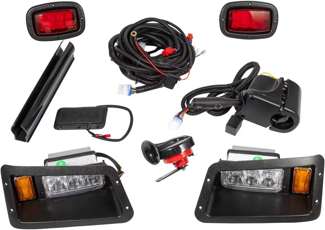 Golf Cart LED light Compatible Yamaha G22 Deluxe Light Kit with Upgrade LED Headlight, Taillight with Turn Signals, Horn, Brake Pad for Yamaha G14 G16 G19 G22 Golf cart Light
