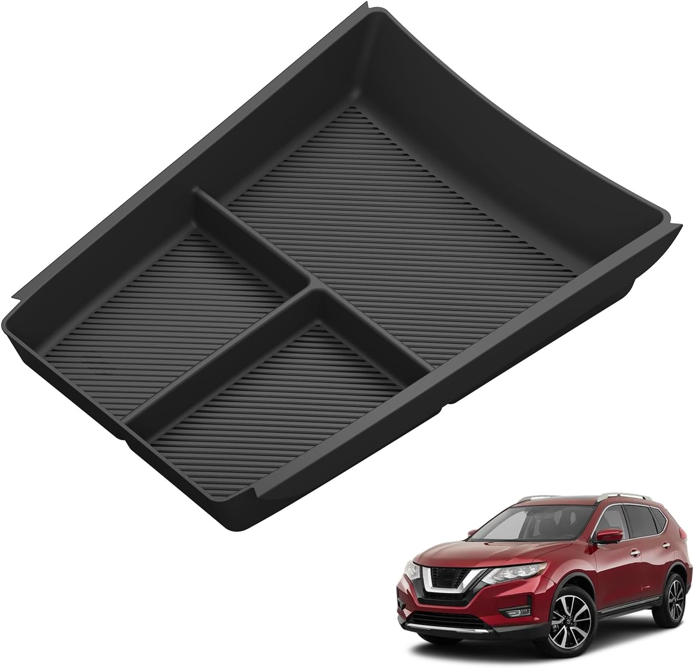 smabee Lower Center Console Organizer for Nissan Rogue T33 2021-2025 2026 Black ABS Organizer Car Interior Accessories