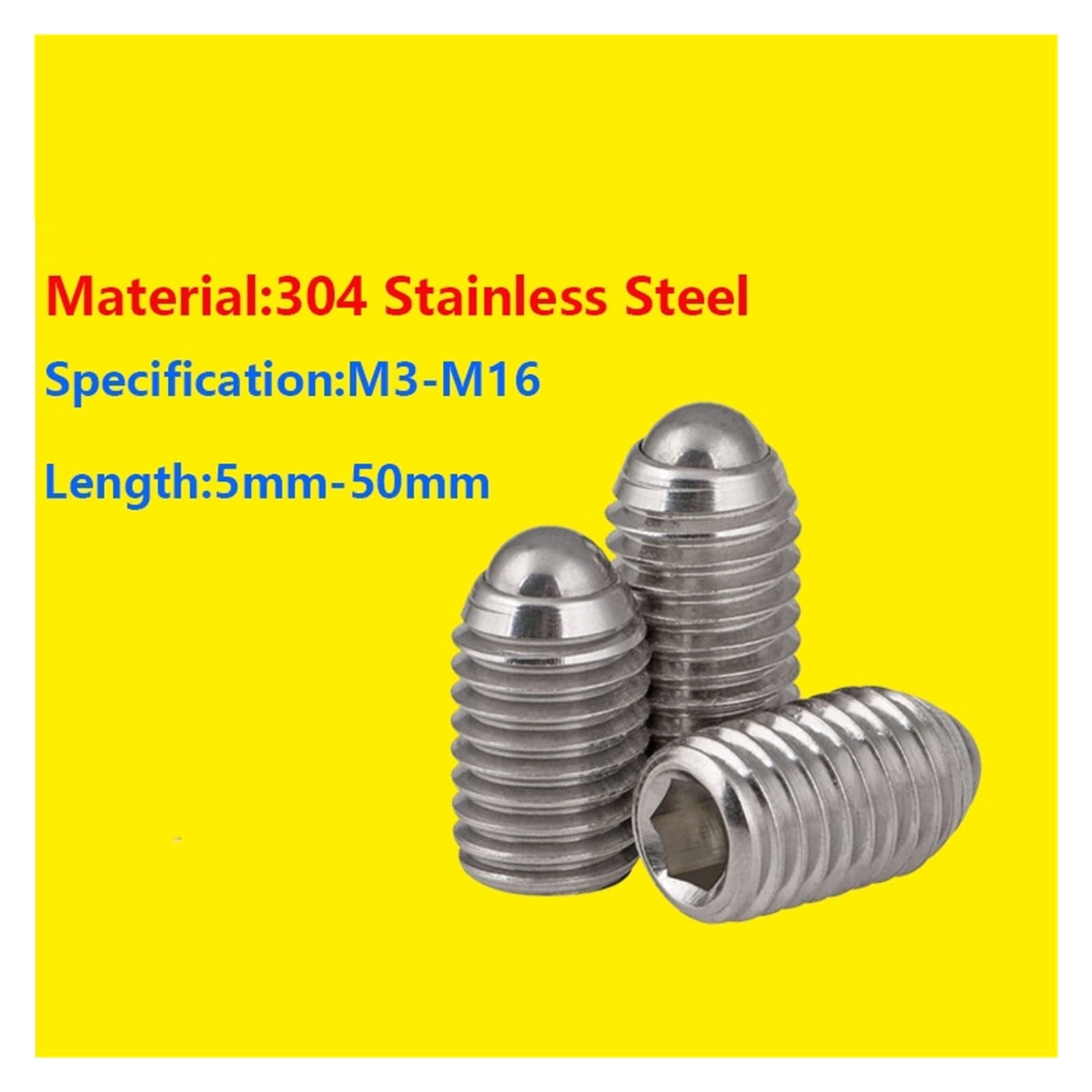 304 Stainless Steel Ball Plunger Set Screw