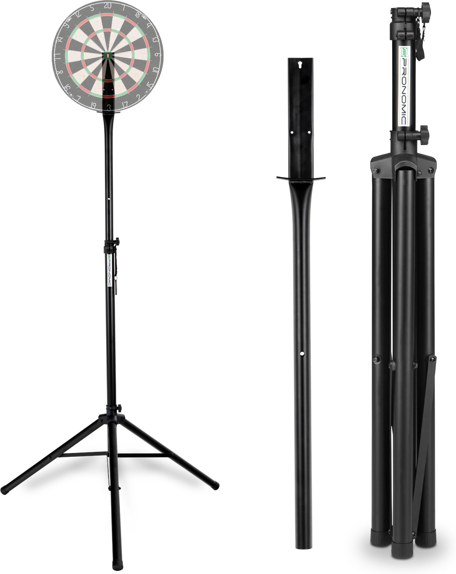 Pronomic DA-45S Stand for Dartboard - Dartboard Holder - Steel Dart Stand - Continuously Height Adjustable