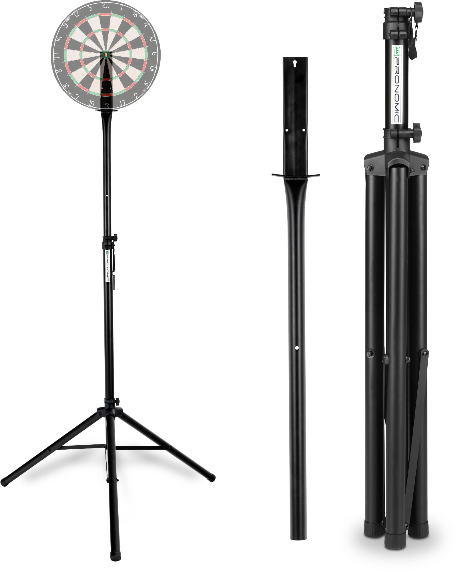 Pronomic DA-45S Stand for Dartboard - Dartboard Holder - Steel Dart Stand - Continuously Height Adjustable